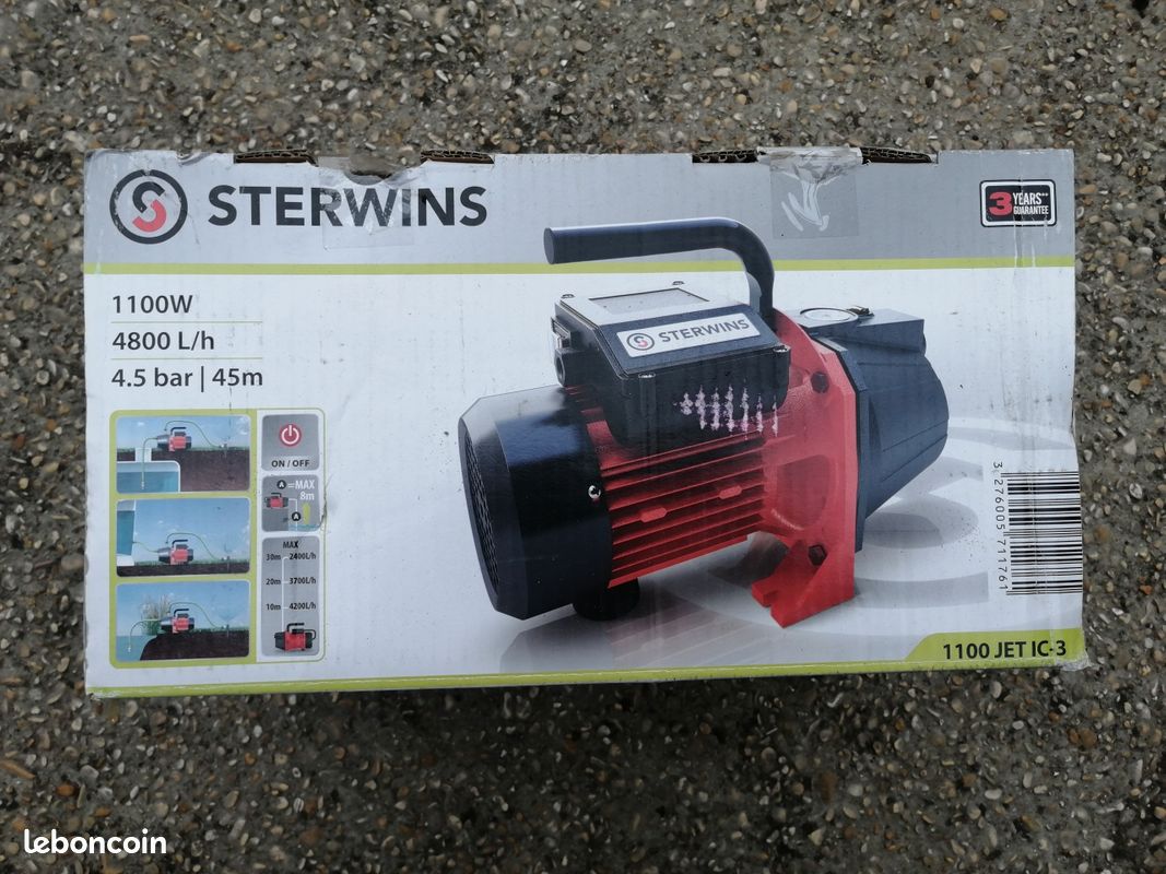 Location : Pompe à eau STERWINS + Tuyaux 1100 W - Services de ...