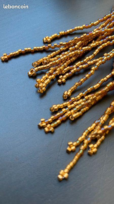 Boucles d'oreilles à franges oranges et dorées 24ct en perles japonaises style boheme (image 10)