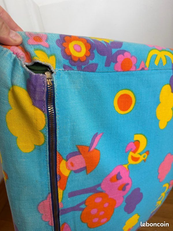 Coussin vintage Romanex de Boussac “Patapon” – Pascaline Villon 1971 🌼 (image 4)