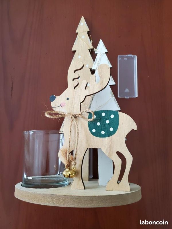 Lot 2 décorations Noel lumineuses en bois (image 12)