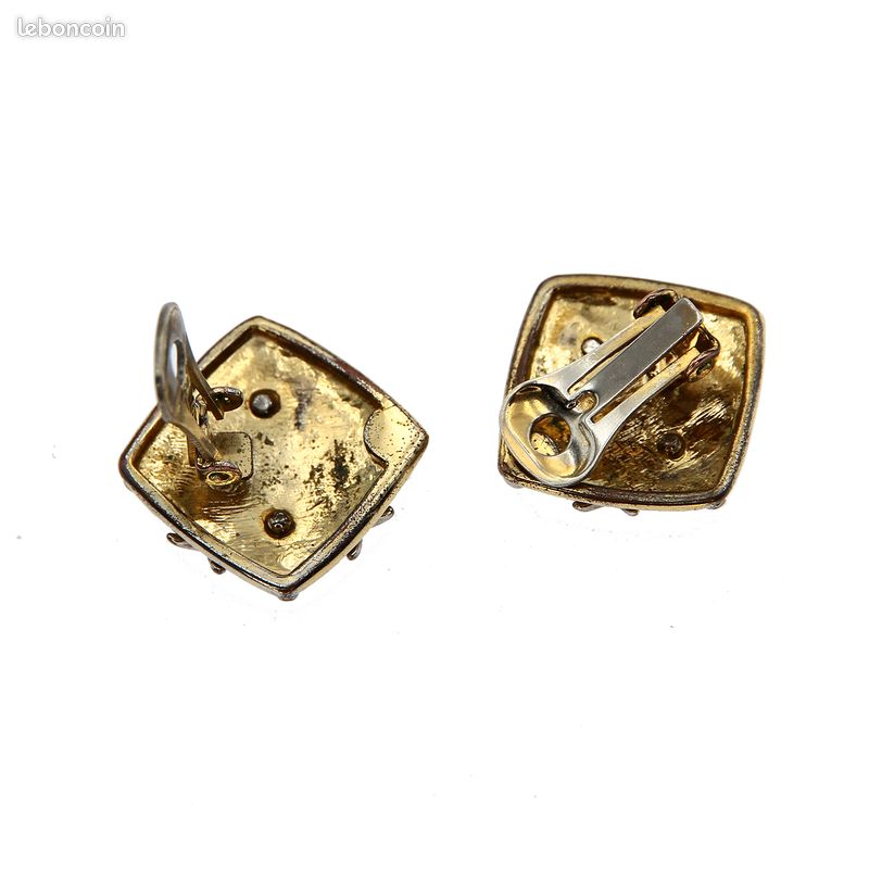Boucles d’Oreilles Clips Vintage Doré Mat Argenté Années 80 Design Graphique Moderne Bijou Rétro Chic Minimaliste (image 6)