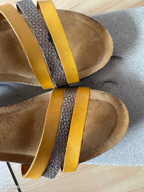 Sandales Femme Talon CompensÃ© Jaune Sandales Femme à Talon