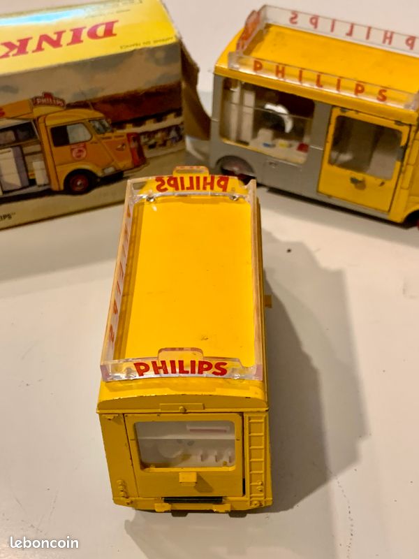 DINKY TOYS France 587 Citroën Philips – Fourgon Jaune/Gris/Rouge, Échelle 1:43, Boîte D’Origine