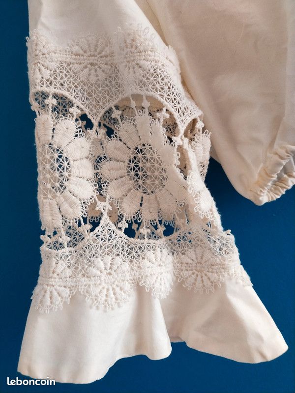 Top court blanc cassé écru crochet dentelle T44 Vêtements