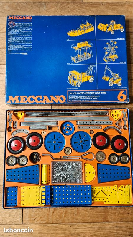 Lot De 4 Boîtes Meccano Bleues Anciennes (N°2/3/4/5) Avec Moteur 6 Vitesses - France - Collection
