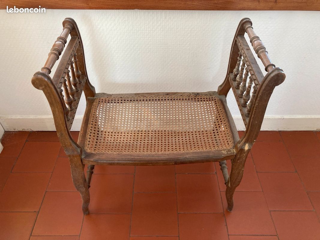 Banquette style Louis XVI avec assise cannée (image 1)