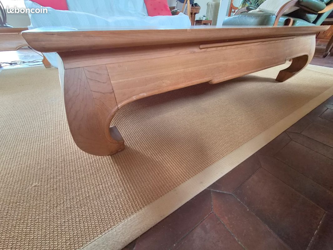 Table basse en bois massif style asiatique (image 4)