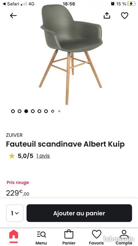 Fauteuil design scandinave Zuiver Albert Kuip la redoute en TBE (image 10)