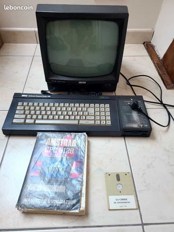 Amstrad Cpc 6128 clavier AZERTY100 % Fonctionnel révisé sans