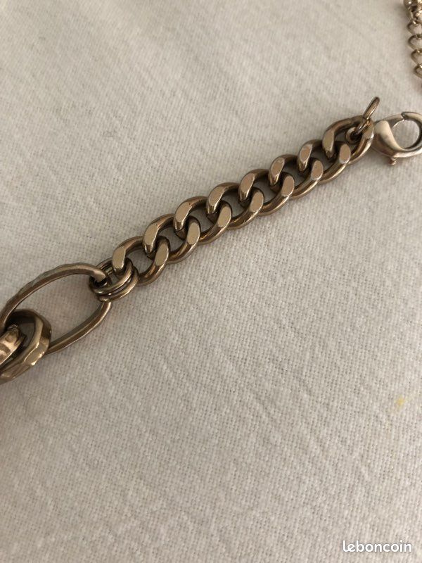 Collier chaîne doré et verroterie (image 3)