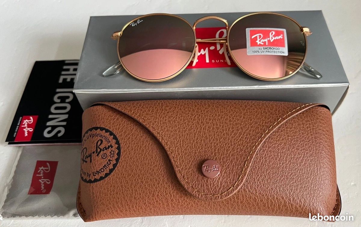 Lunettes de soleil Ray-Ban Round Métal Rose et Or- Neuves