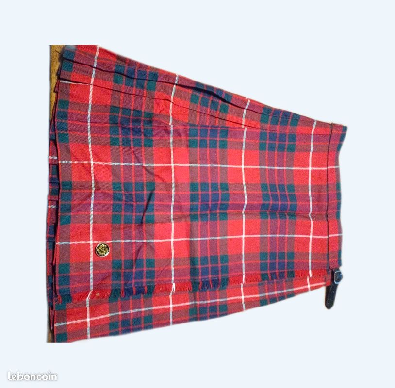 Kilt véritable Scotland f trathmore tartan 100% pure new wool , age 10 Ans 140 cm ce qui fait une taille de 70 cm (image 1)