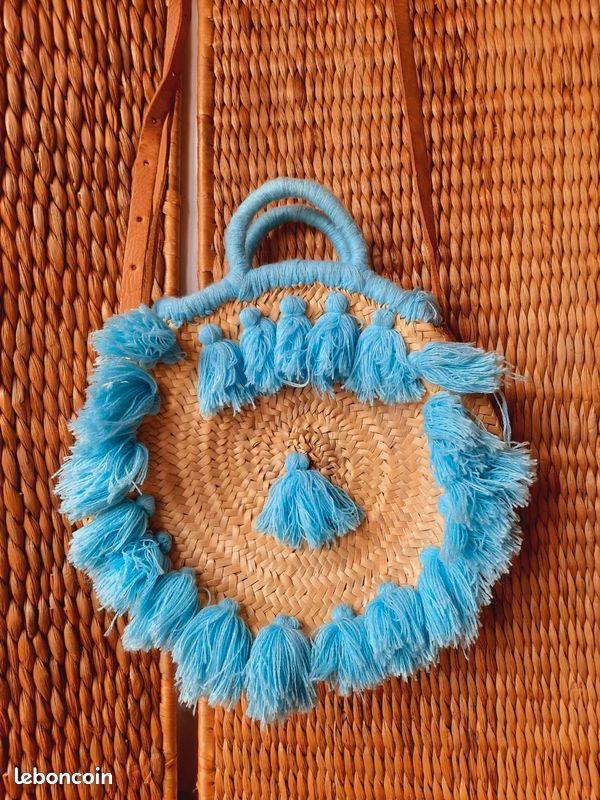 Panier sac en paille rond Accessoires Bagagerie