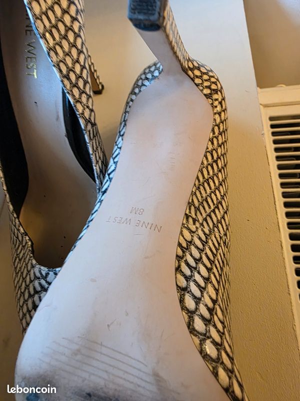 Escarpin Nine West Argent Métallisé - Taille US 6.5 Femme Talon Haut Occasion