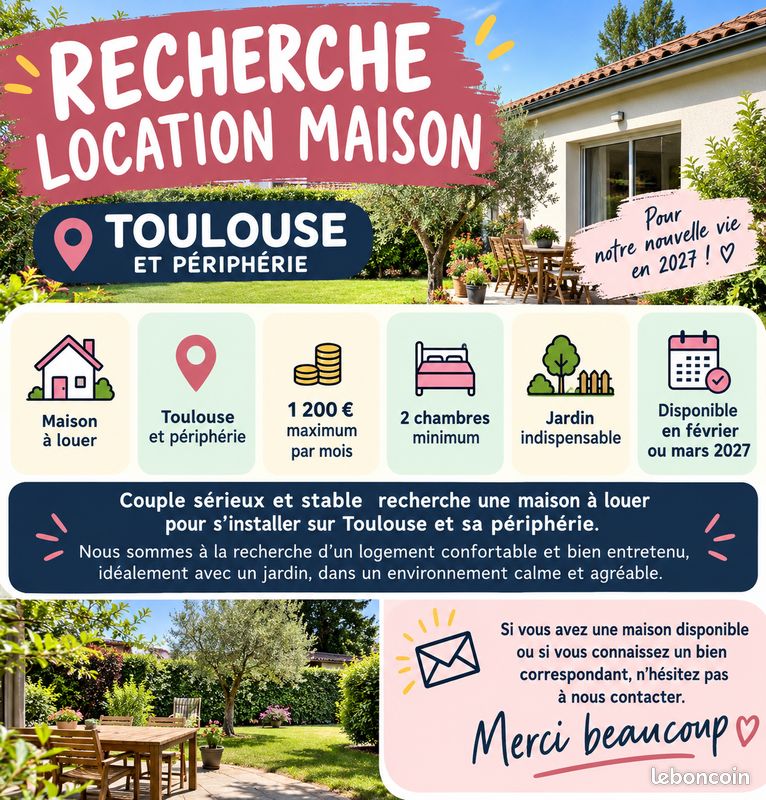 Maison 3 pièces 70 m² · à Cornebarrieu · 70 m² · 1 100 €/mois