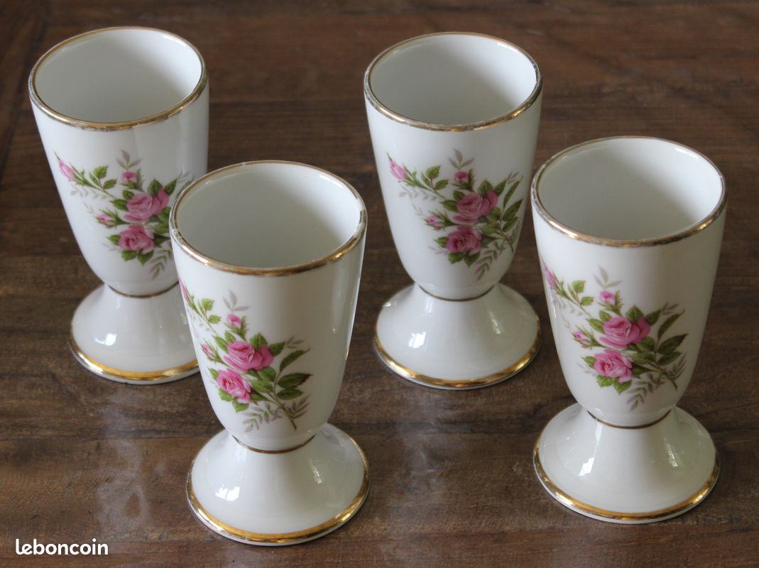 4 mazagrans l'HIRONDELLE manufacture de cadeaux porcelaine MEHUN sur YEVRE 18 (image 1)