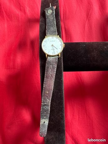 Montre Vintage Kiple Mécanique Antichoc F931 - Cadran Argenté, Bracelet Noir - Occasion