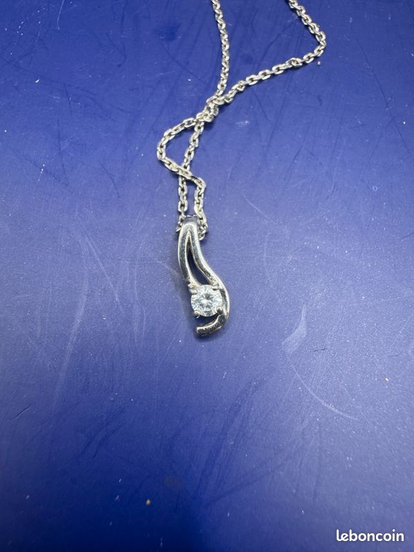 Collier En Argent Sterling Avec Pendentif Goutte Et Zircon Brillant - Thème Cœur/amour