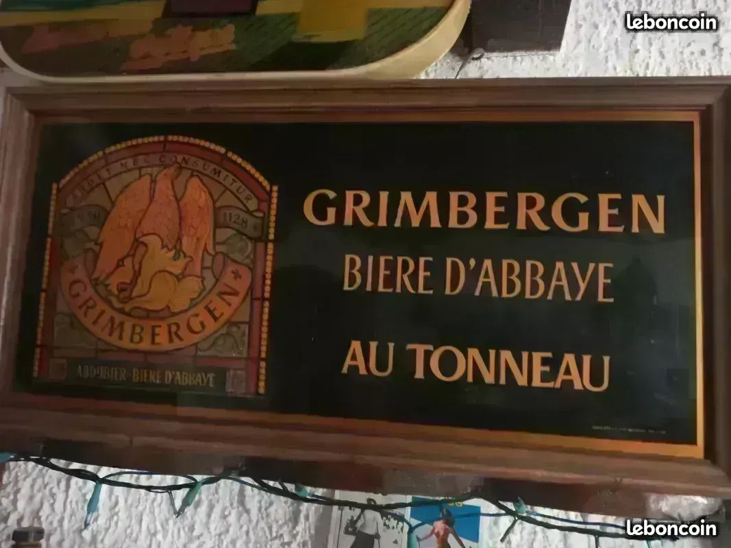Enseigne lumineuse bière Grimbergen long 69cm haut 34cm fonctionne (image 1)