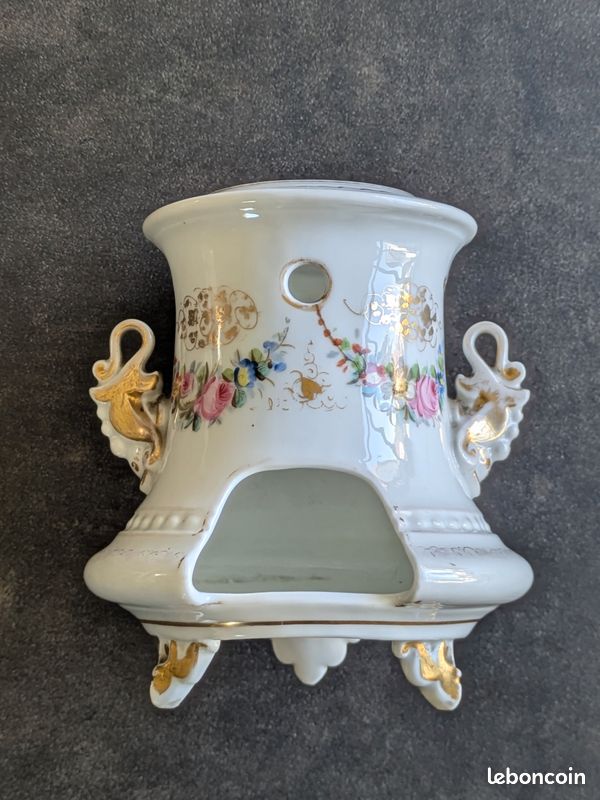 Tisanière ou Veilleuse en porcelaine de Limoges (Haviland) / victorien / décor floral peint à la main / vintage (image 2)