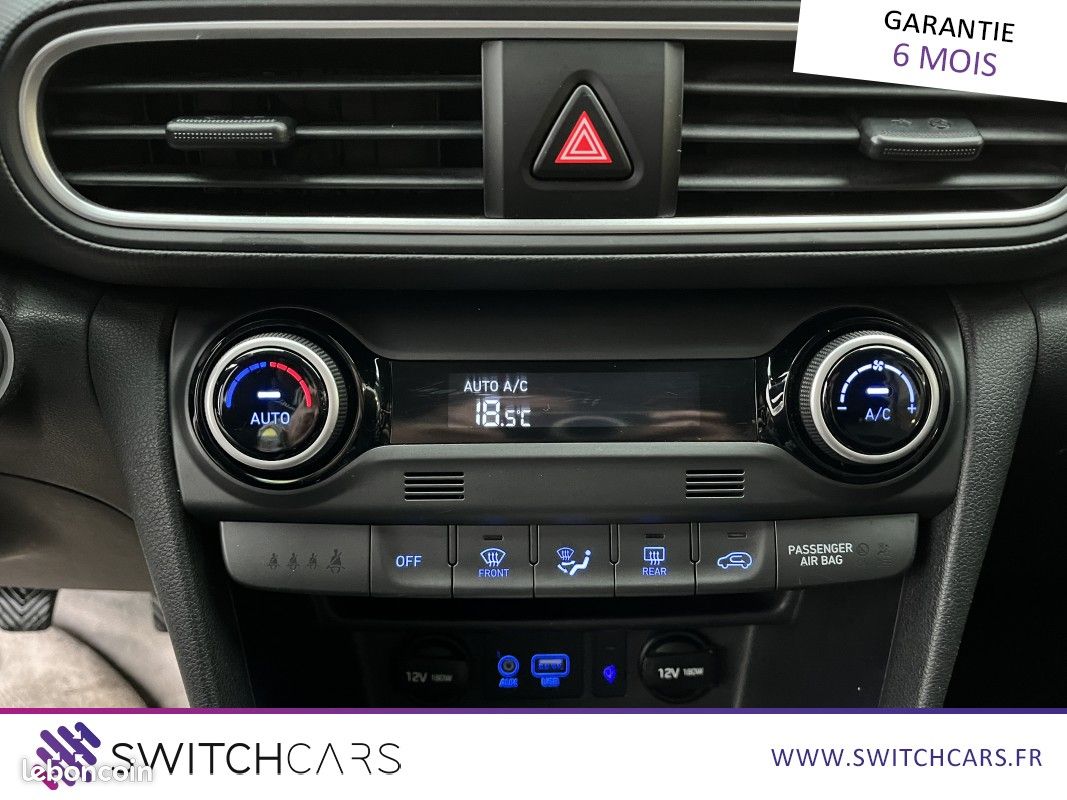 Hyundai Kona 1.0 T-GDi 120cv EDITION * CARPLAY CLIM AUTO CAMERA DE RECUL PACK SON (image 14)