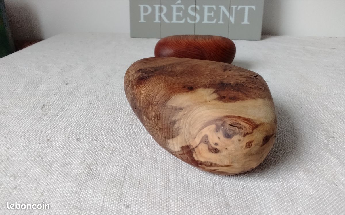 GALETS EN BOIS A MESSAGE - artisanat breton avec inscription ici & maintenant (image 1)