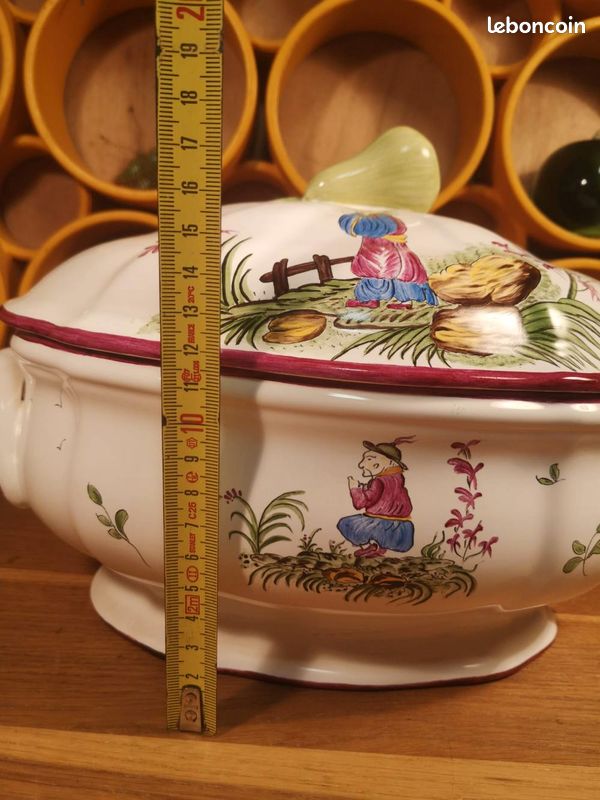 Soupière en Faïence Décor Chinoiseries Peint Main (image 10)