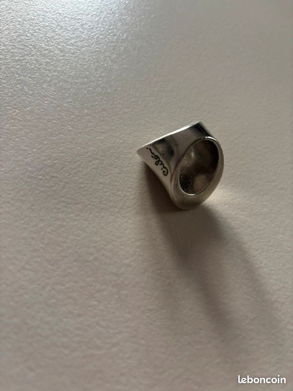 Bague Ciclon Jewelry longue en forme d'arc métal plaqué argent