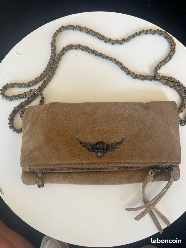 Sac pochette Zadig Voltaire en cuir kaki Accessoires Bagagerie