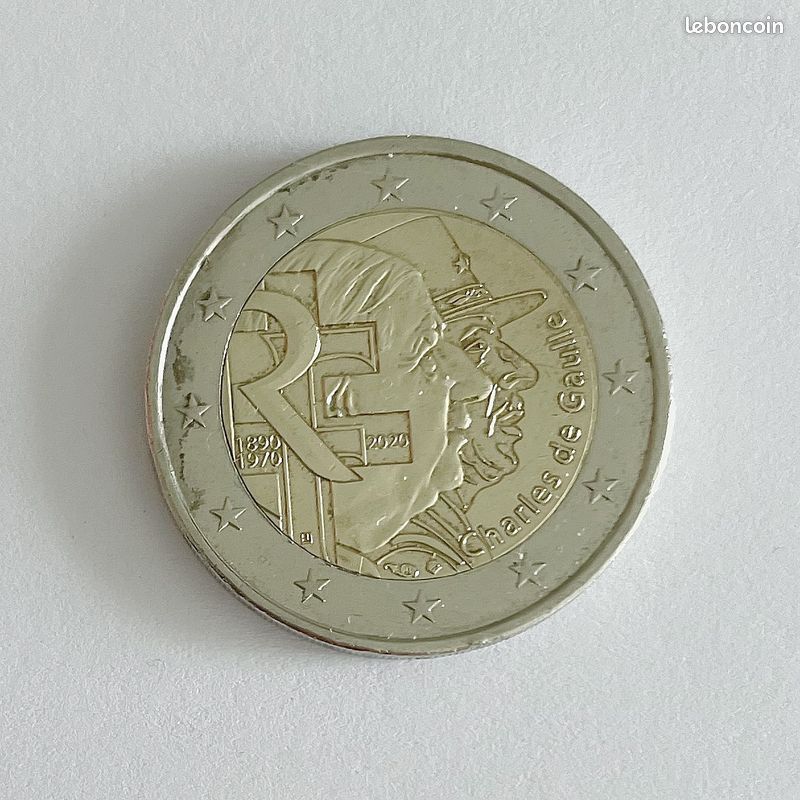 PIECE DE 2 Euros 2020 General De Gaulle EUR 8,00 - PicClick FR