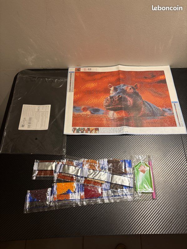 Kit de peinture diamants hippopotame (image 1)