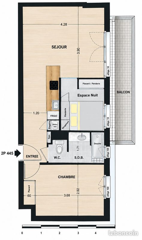 Appartement 2 pièces 47 m² · à Meudon · 47,2 m² · 365 000 €