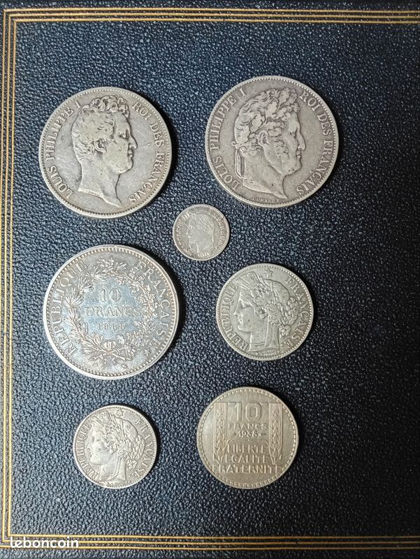 Lot pièces en argent - 5 francs Écu, Cérès, Turin, Hercule - Vendu au poids (image 1)