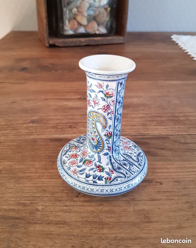 Ancien vase soliflore en faïence de Gien (image 2)