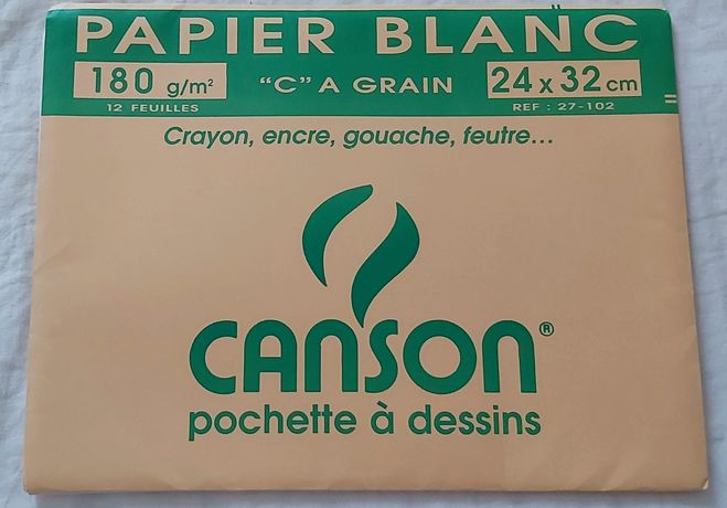 Papier à dessin blanc canson c à grain neuf, 180g/M2, 24x32 cm, 12  feuilles - Canson | Beebs