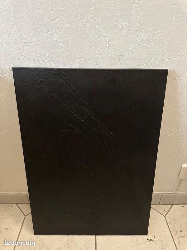 Tableau abstrait noir texturé (image 1)