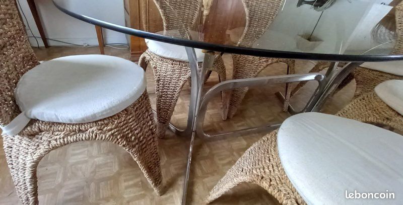 Table ovale fumée années 1970 (image 3)