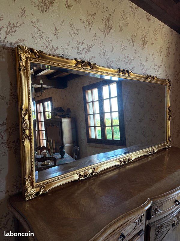 Grand miroir dorée style baroque (image 1)