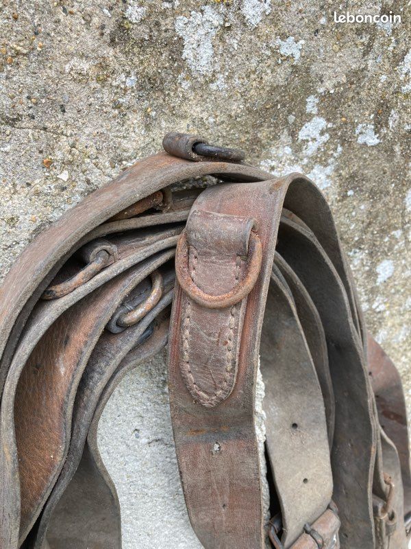 Lot de 6 sangles militaire en cuir ww2 militaria casque (image 2)