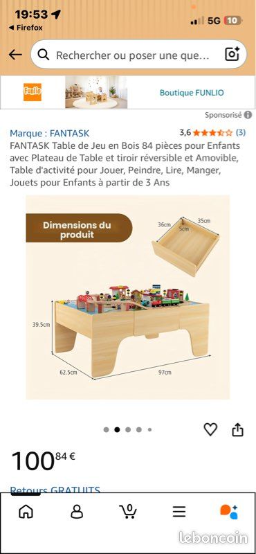 Table jeux trains ou autre (image 1)