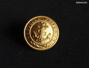 Bouton d'officier de port - Doré 16 mm - Modèle 4 (image 1)