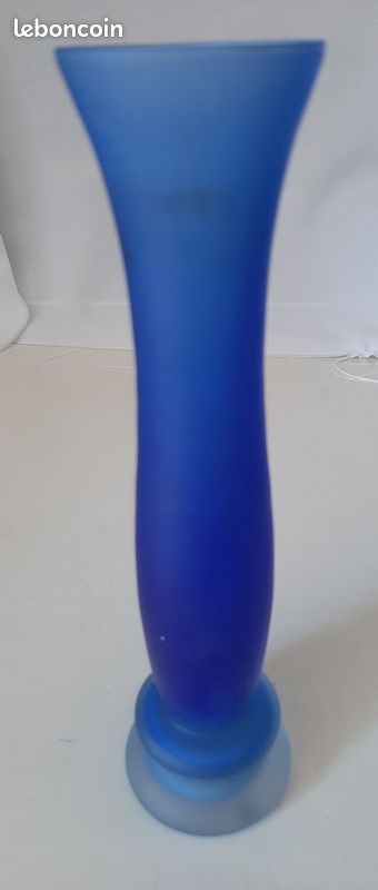 2 petits vases bleus cobalt en verre (image 2)