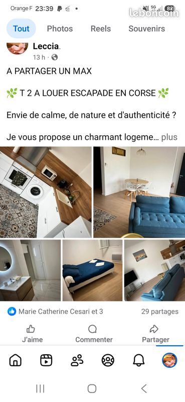 Appartement 2 pièces 60 m² · à Piedigriggio · 60 m² · 780 €/mois