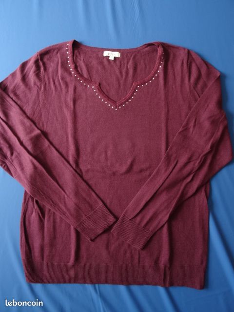 Pull Phildar bordeaux (image 2)