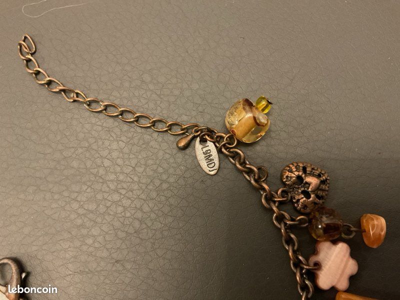 Bracelet Manchette LBMDJ En Nacre Et Coquillage - Vintage élastique XXème