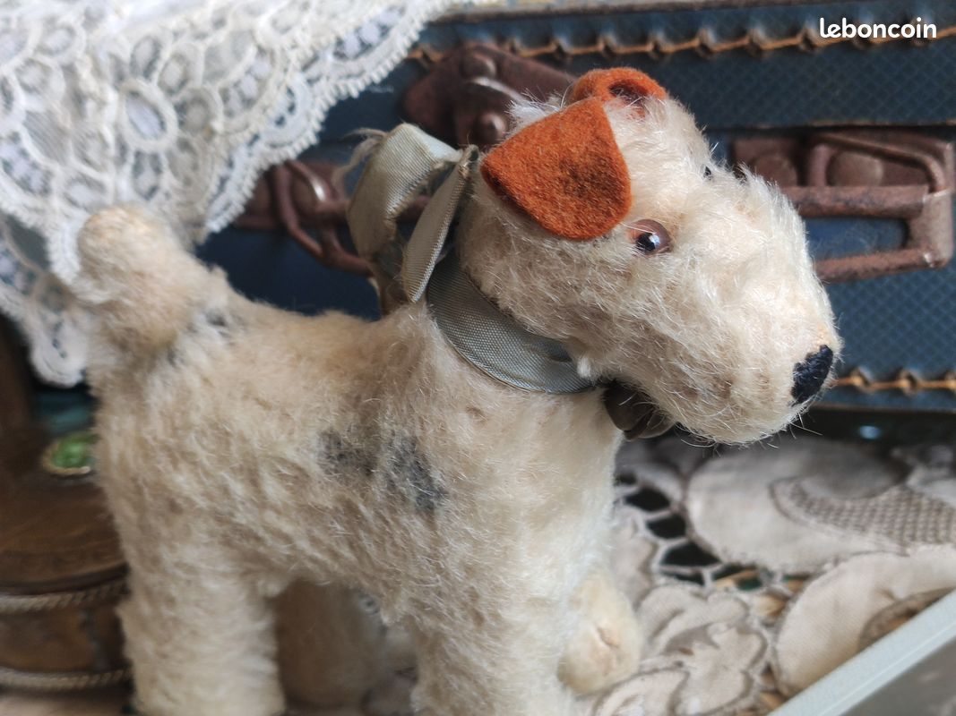 Peluche ancienne chien fox terrier - Collection