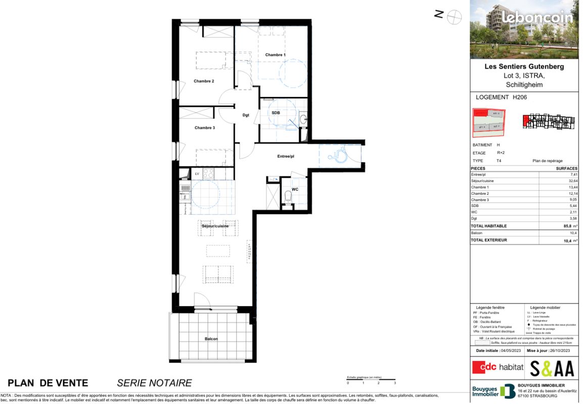 Appartement 4 pièces 86 m² · à Schiltigheim · 86 m² · 1 120 €/mois
