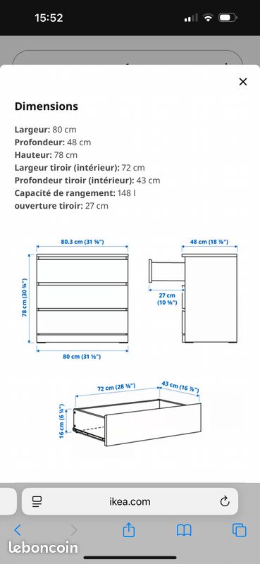 Commode blanche (image 5)