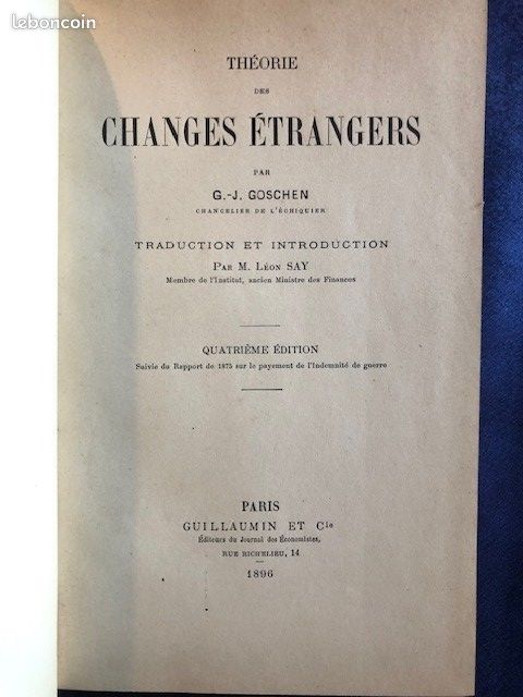 Théorie des Changes étrangers - GJ Goschen 1896 (image 3)