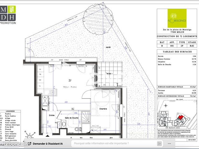 Appartement a louer melun - 2 pièce(s) - 45 m2 - Surfyn